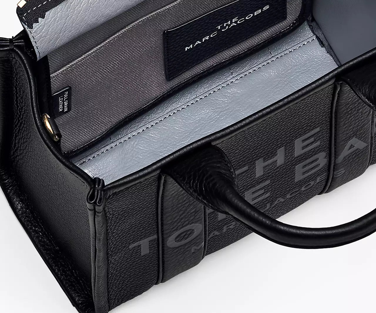 THE LEATHER SMALL TOTE BAG- Black