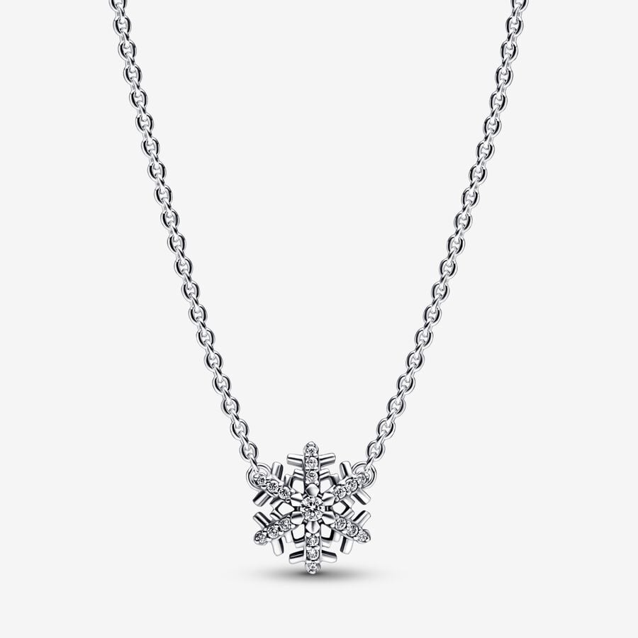 Sparkling Snowflake Pendant Necklace and Earring Set
