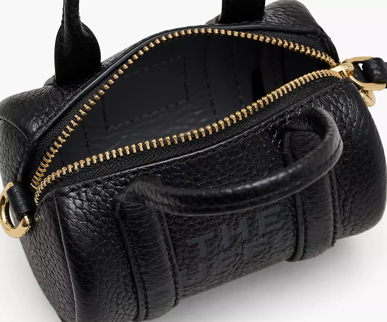 THE LEATHER NANO DUFFLE CROSSBODY- Black