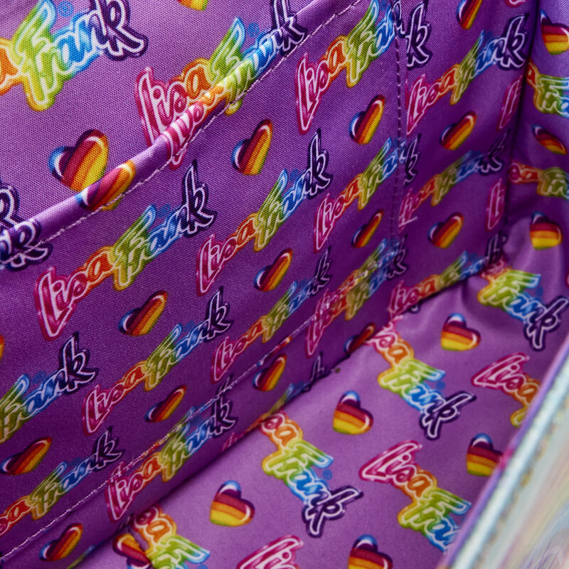 Lisa Frank Holographic Glitter Color Block Crossbody Bag