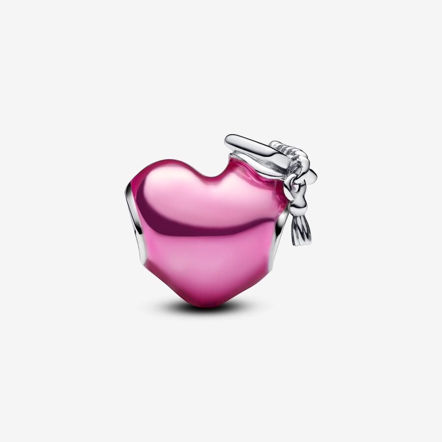 Pink 2024 Graduation Heart Charm