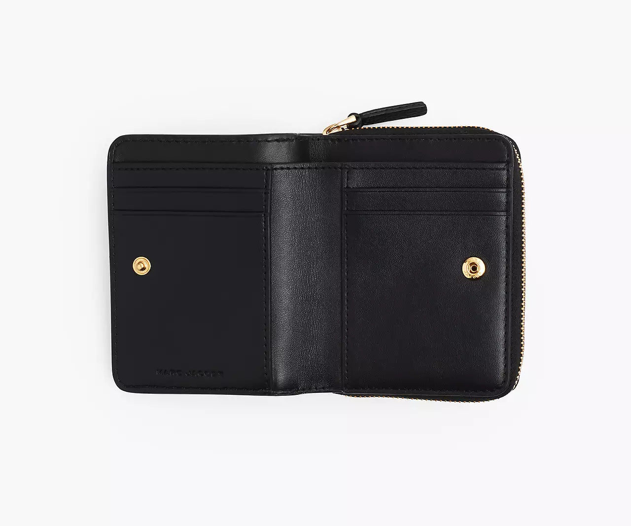THE LEATHER MINI COMPACT WALLET- Black