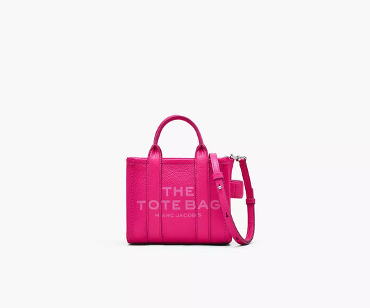 THE LEATHER CROSSBODY TOTE BAG- Hot Pink