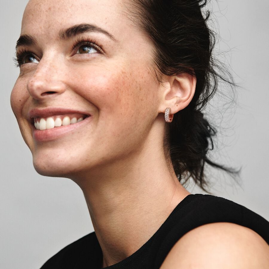 Pandora Timeless Pavé Double-row Hoop Earrings
