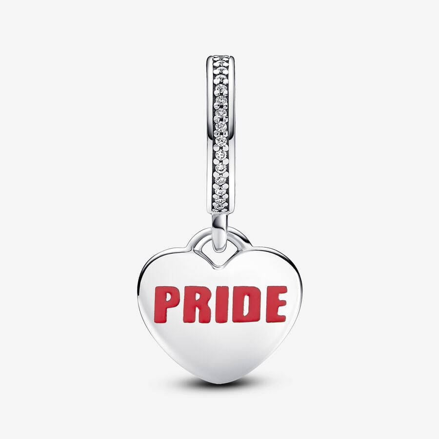 Pride Rainbow Heart Dangle Charm