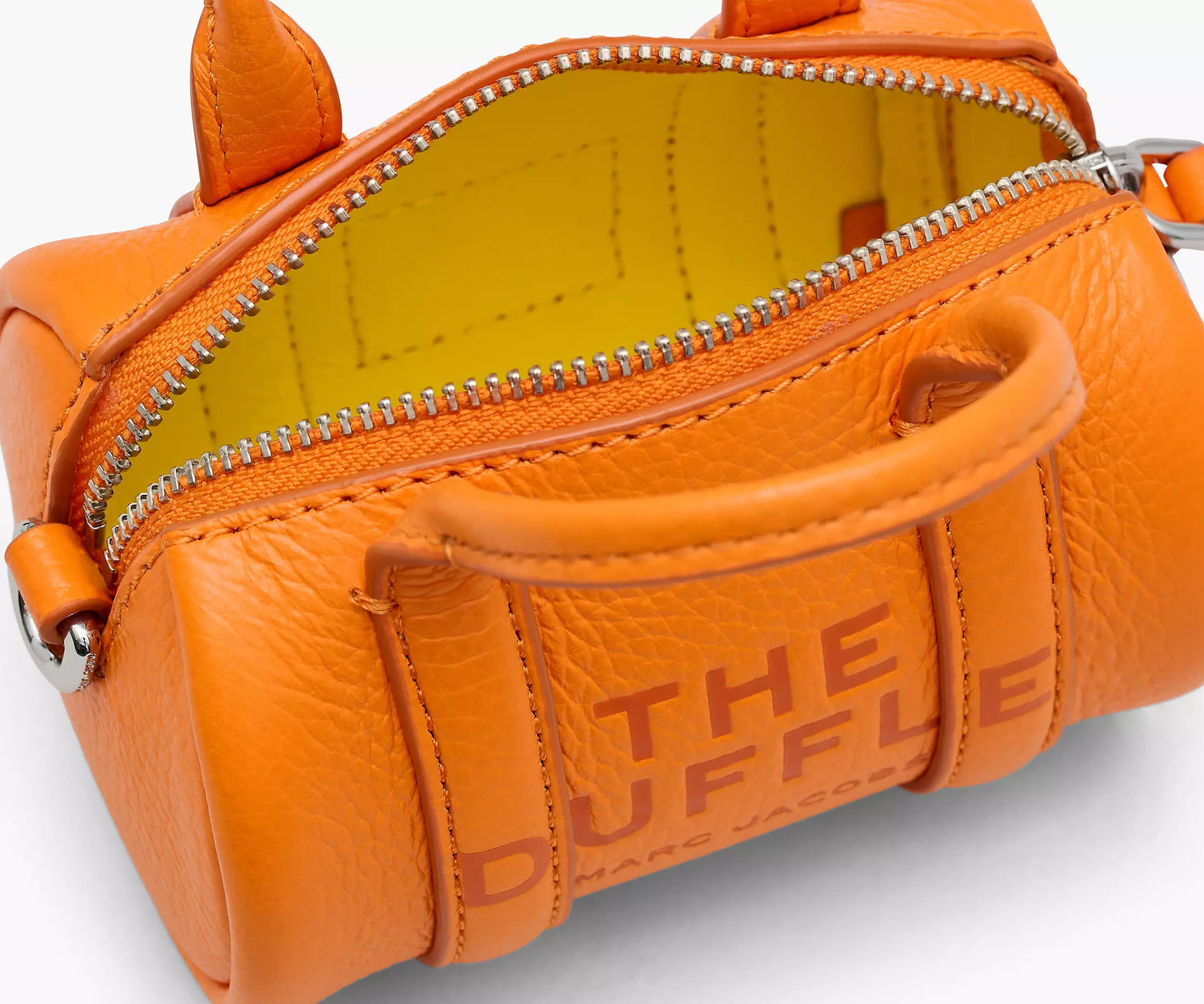 THE LEATHER NANO DUFFLE CROSSBODY- Tangerine