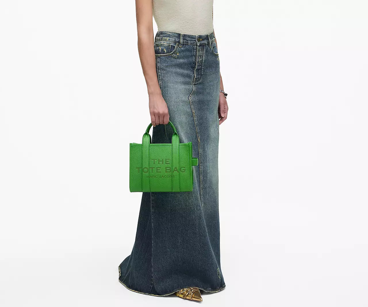 THE LEATHER SMALL TOTE BAG- Kiwi