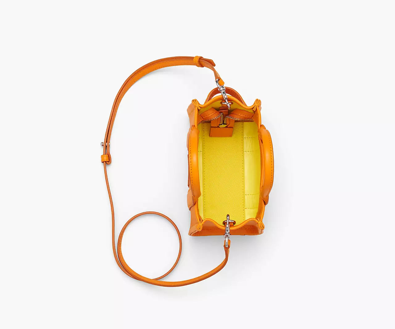 THE LEATHER CROSSBODY TOTE BAG- Tangerine