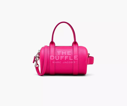 THE LEATHER MINI DUFFLE BAG- Hot Pink