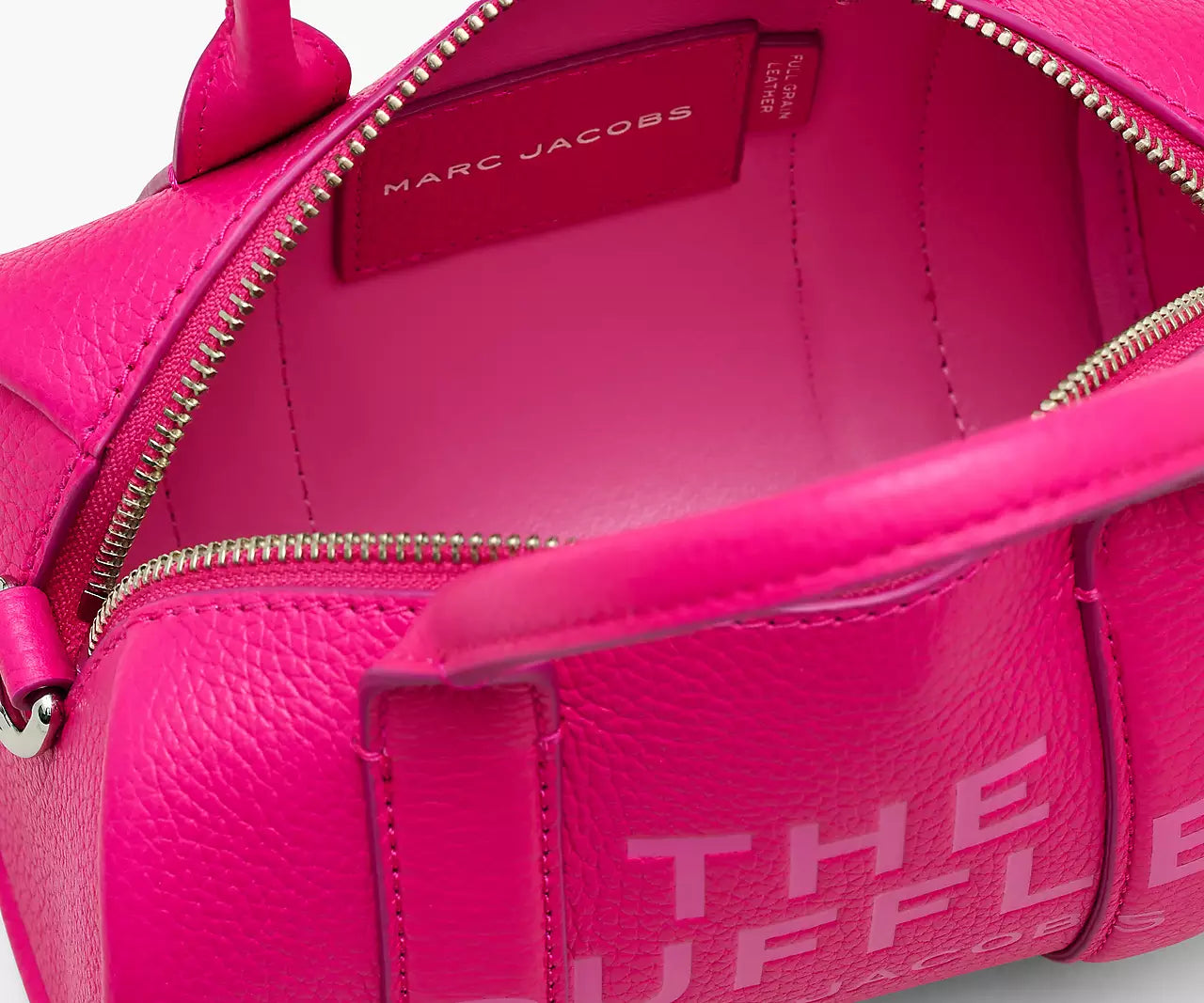 THE LEATHER MINI DUFFLE BAG- Hot Pink