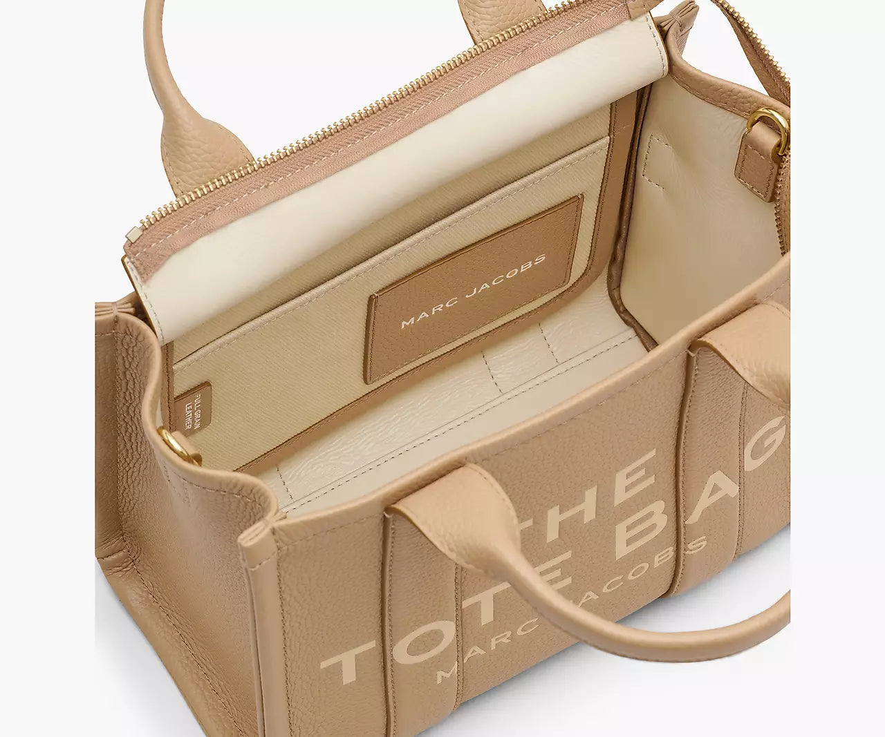 THE LEATHER SMALL TOTE BAG- Camel