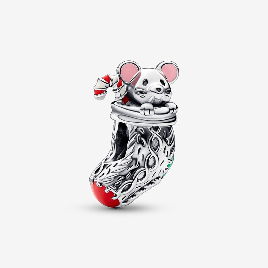 Christmas Red Heart and Mouse Key Ring Set