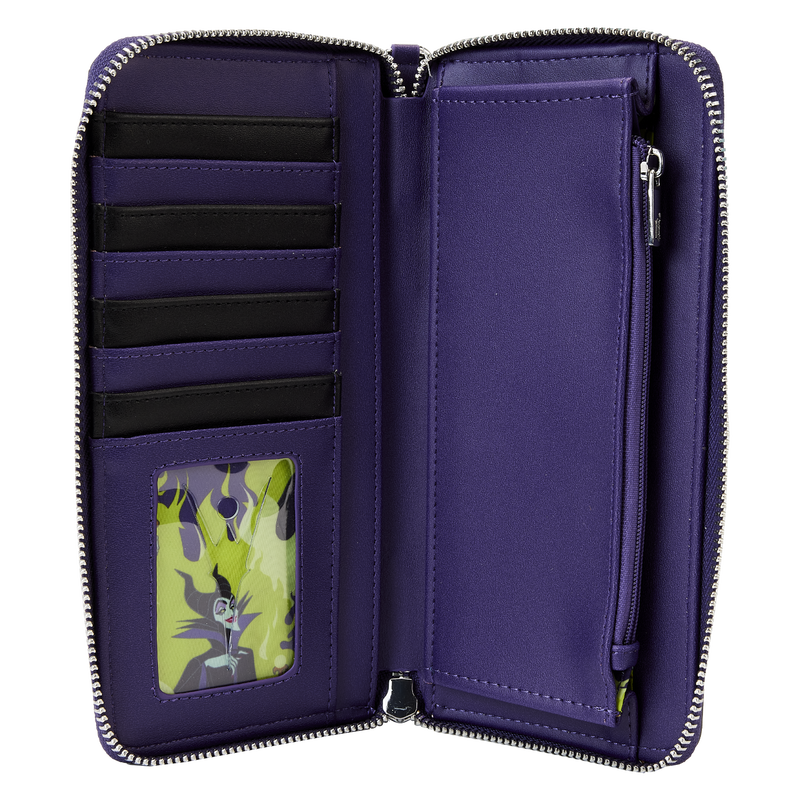 Maleficent Window Box Glow Zip Around Wristlet Wallet