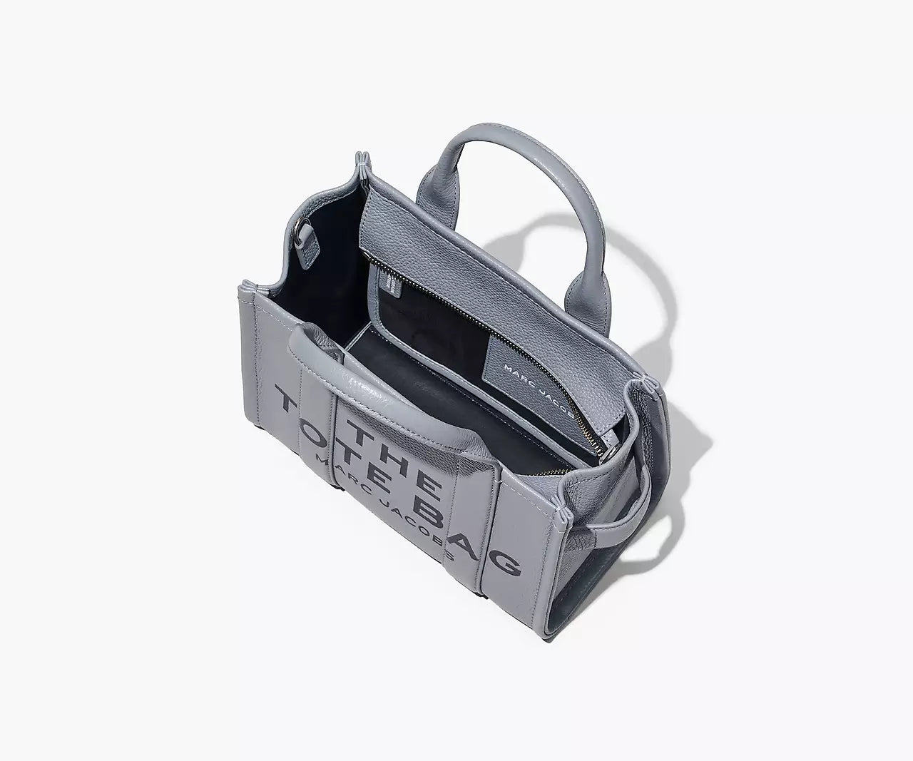 THE LEATHER SMALL TOTE BAG- Wolf Grey