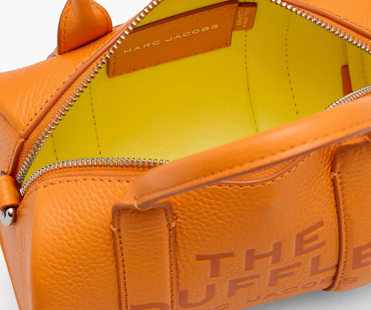 THE LEATHER MINI DUFFLE BAG- Tangerine