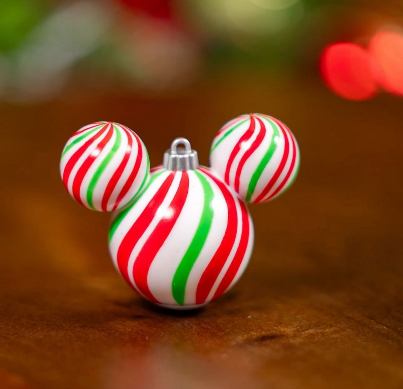Holiday Striped Mickey Mouse-shaped Glow Cube