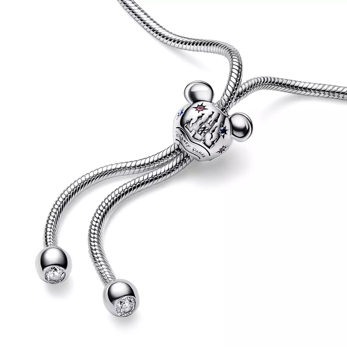 Mickey Mouse Icon Fantasyland Castle Slider Bracelet – Silver – Disney Parks
