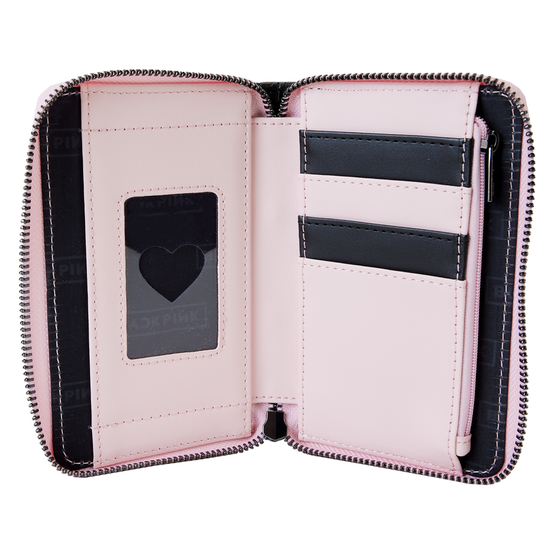 BLACKPINK All-Over Print Heart Zip Around Wallet NEW