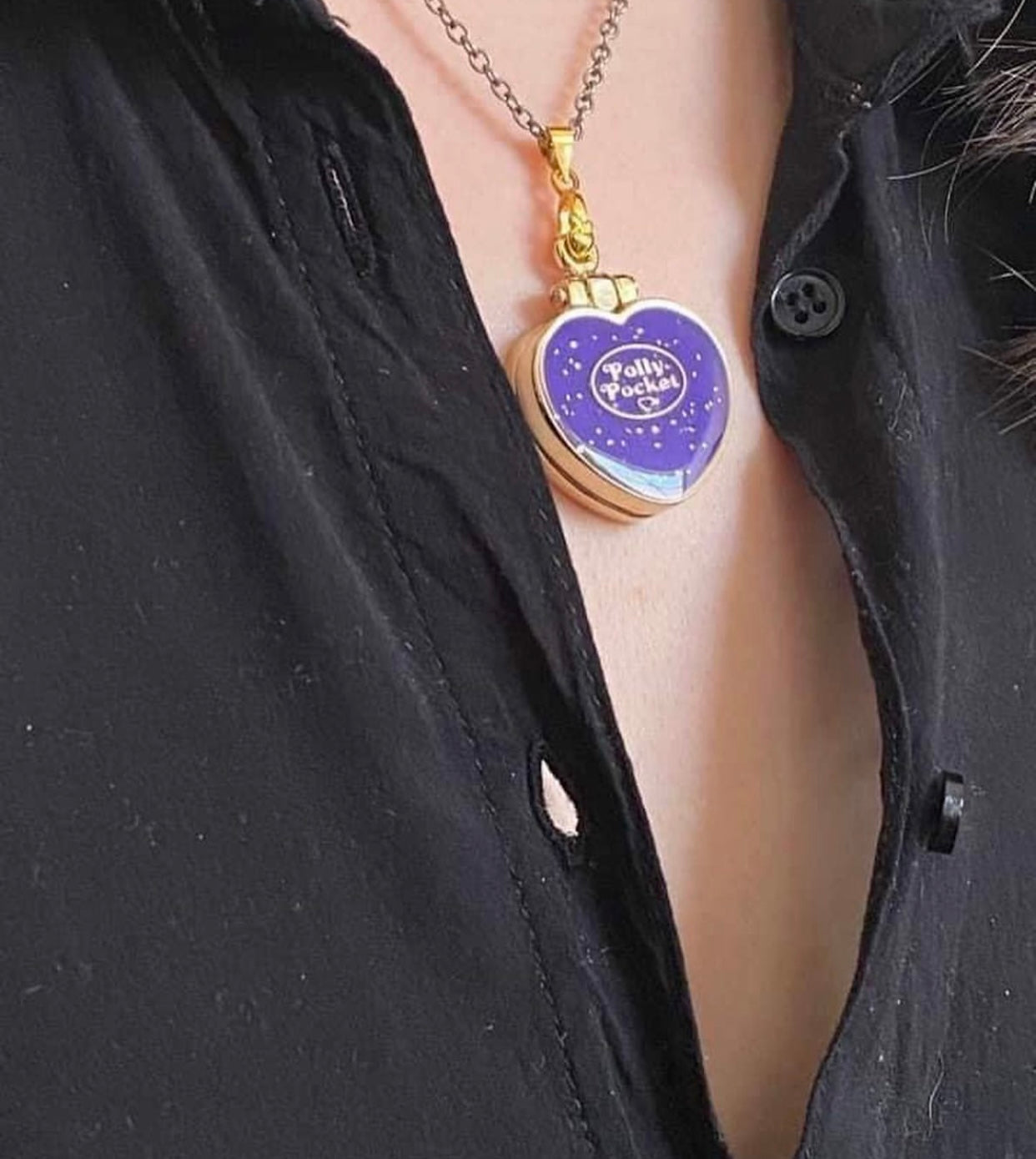 Polly Pocket Dije Morado Brillos