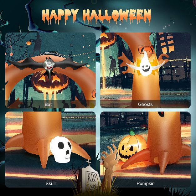 Arboles Halloween Inflable LED Luces 2.4 mt