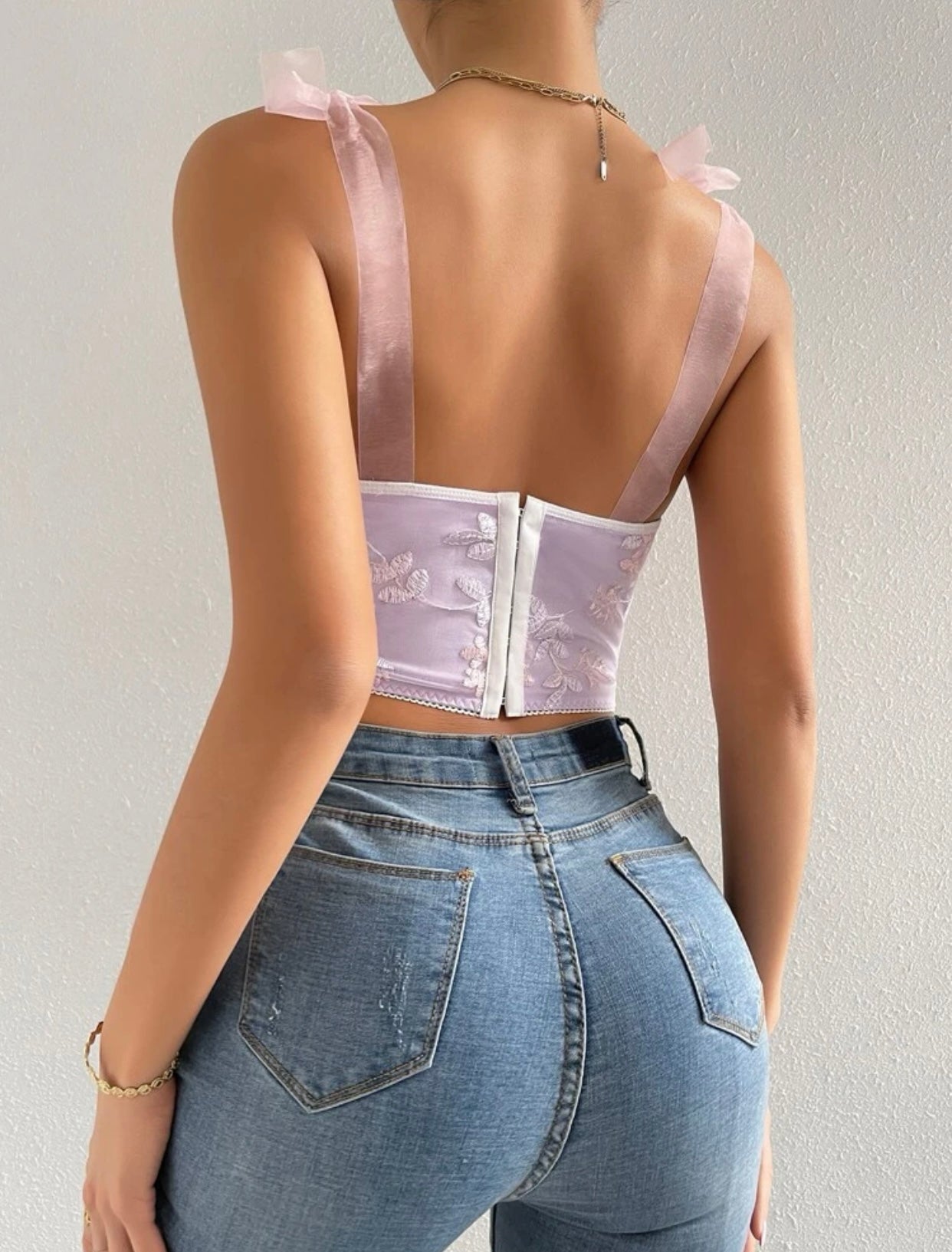 Corsé Lila Laces Transparente