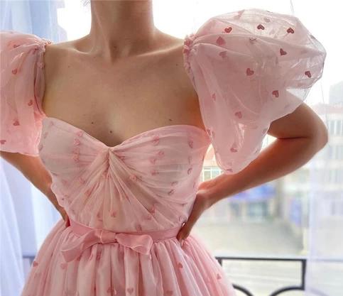 Maxi Vestido~ Corazones Rosa