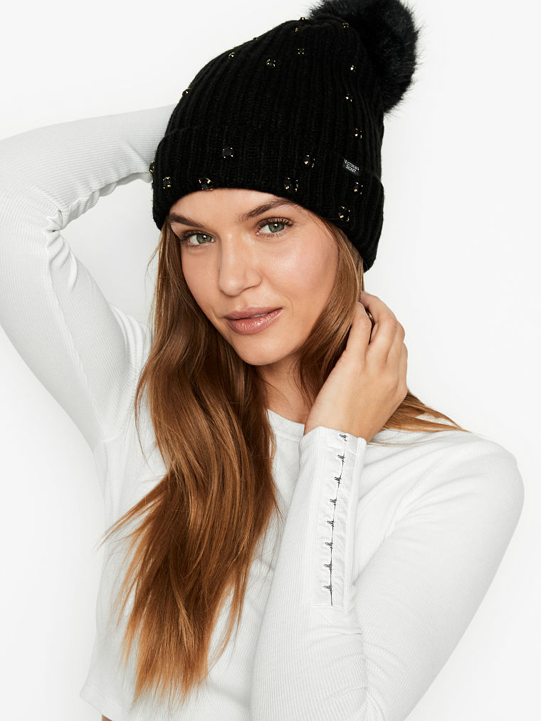 Pom Pom Hat-Negro