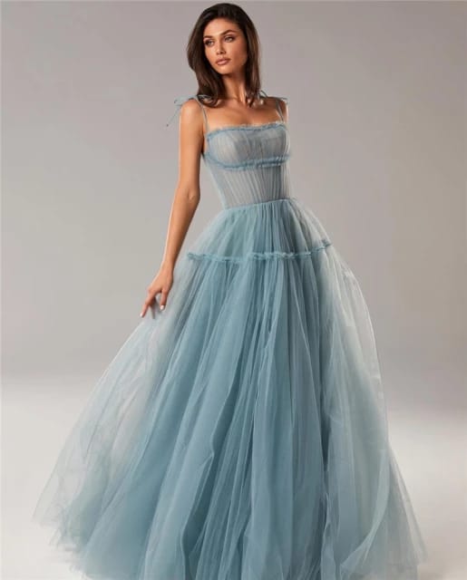 Maxi Vestido~ Tirantes Azul