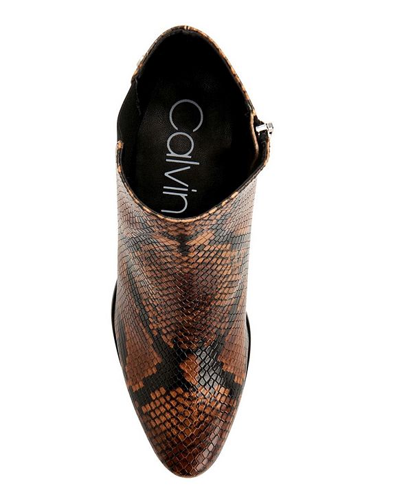 Calvin Klein Botines Serpiente Café