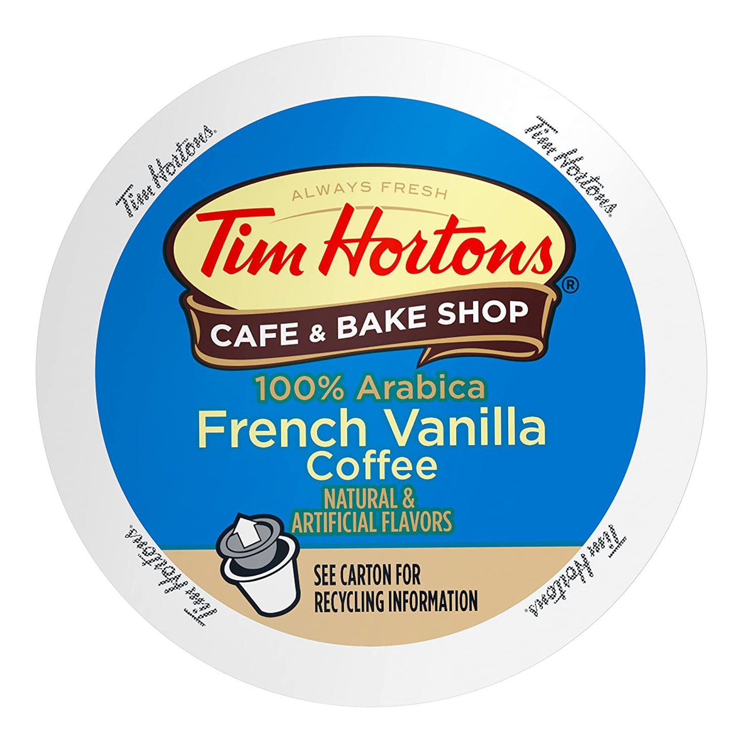 Tim Hortons French Vainilla Blend Coffee Compatible con Keurig 24 Capsulas