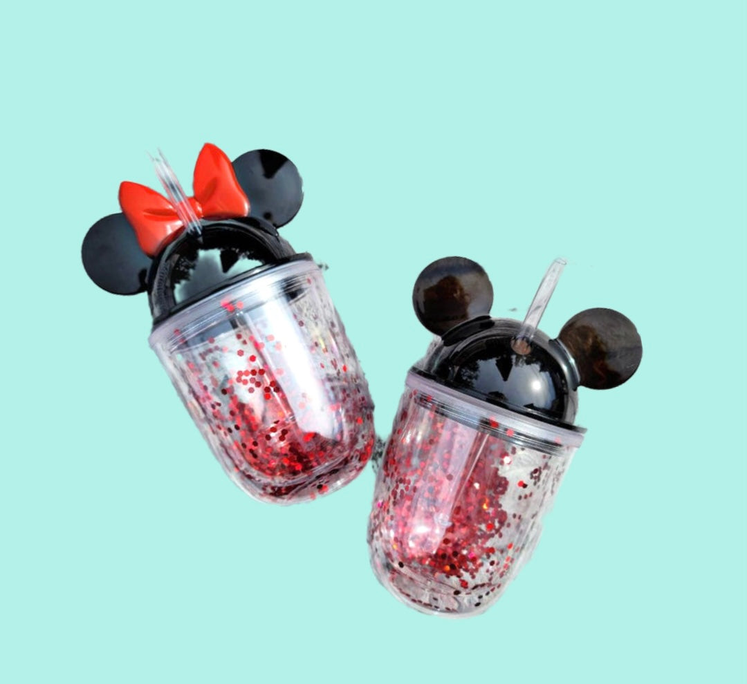 Vaso A Elegir Minnie Mickey Mouse Glitter 12oz
