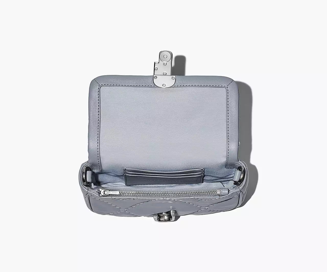 THE QUILTED LEATHER J MARC MINI SHOULDER BAG- Wolf Grey