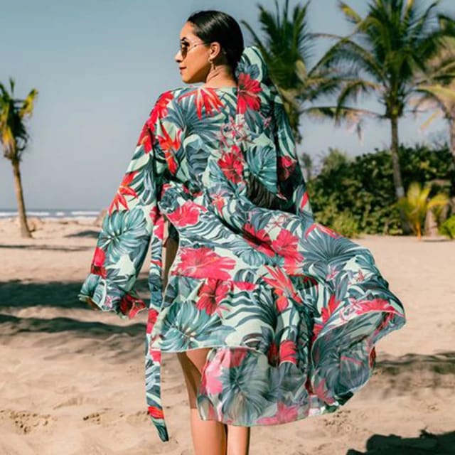 Batas para Playa~ Estampado de Anturios – Style Cases Mx