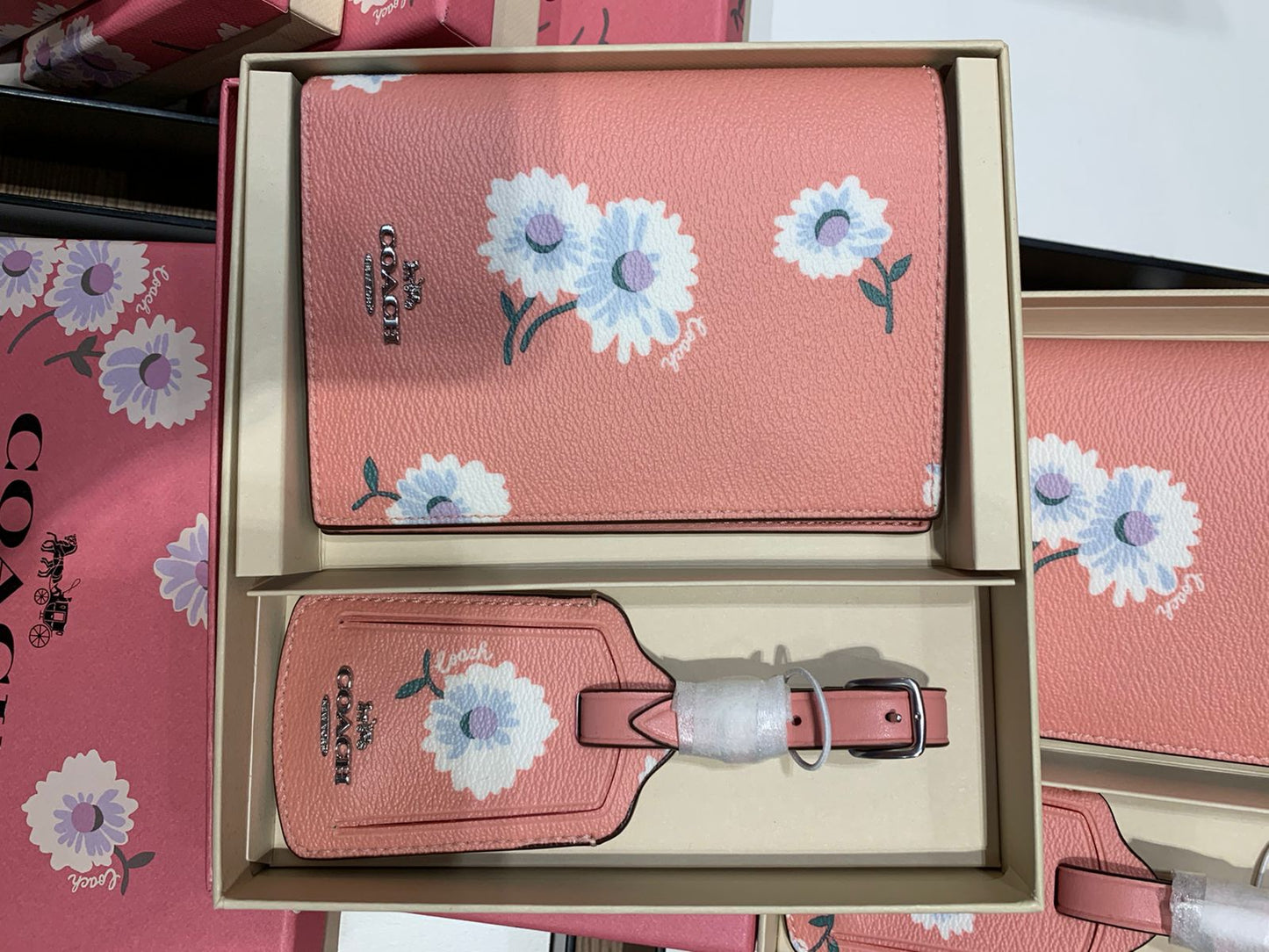 Porta Pasaporte y Tag para Maleta Flores