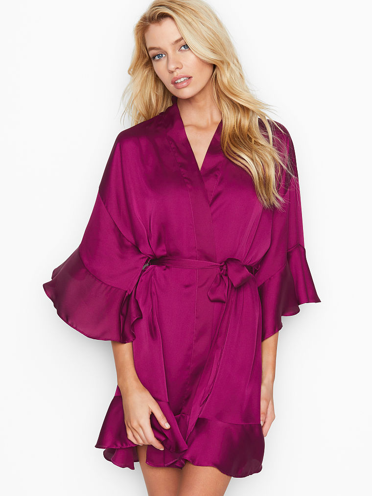 Flounce Satin Robe