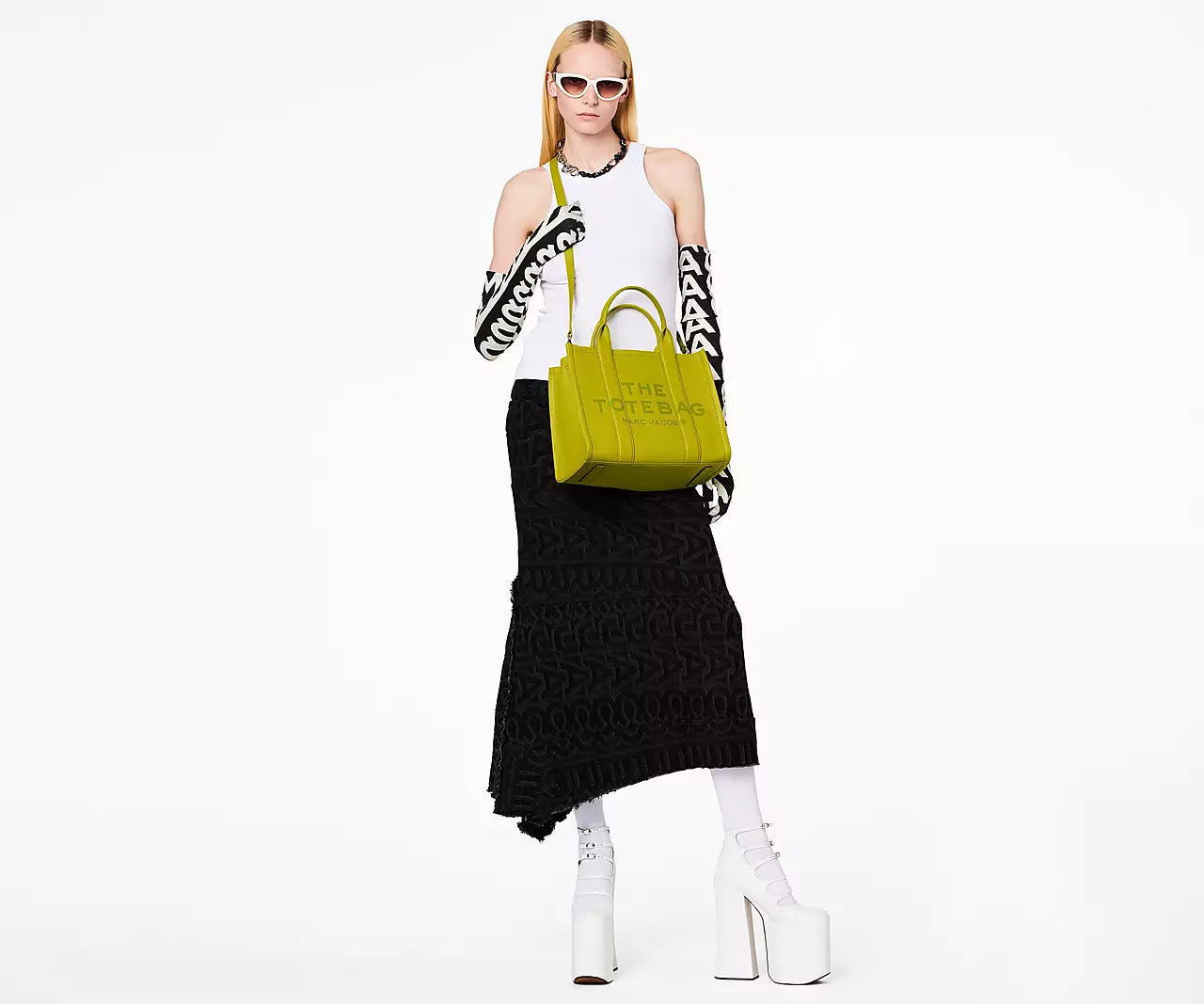 THE LEATHER MEDIUM TOTE BAG- Citronelle