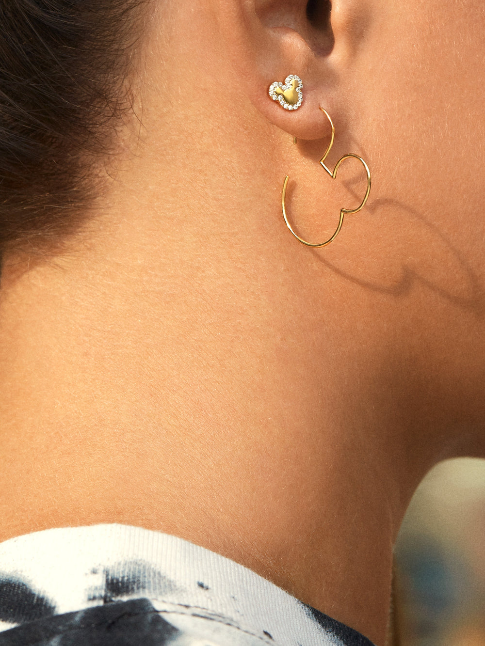 Disney 18K Gold Sterling Silver Threader Hoops