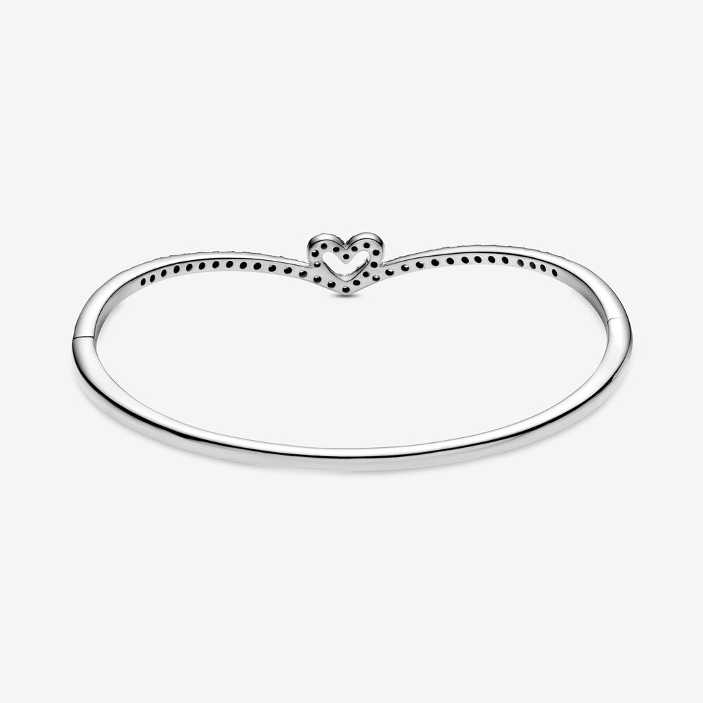Sparkling Wishbone Heart Bangle
