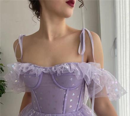 Maxi Vestido~ Corazones Lila