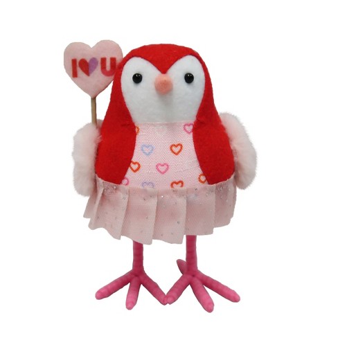 Valentine's Day Bird with I Love You Sign Tutu Pink