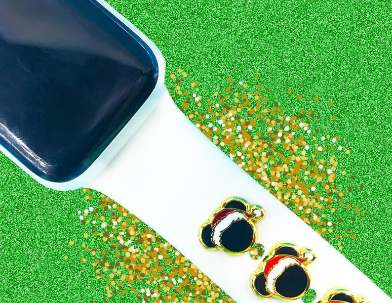 Apple Watch Charm Mickey con Gorrito de Navidad- Hecha a Mano