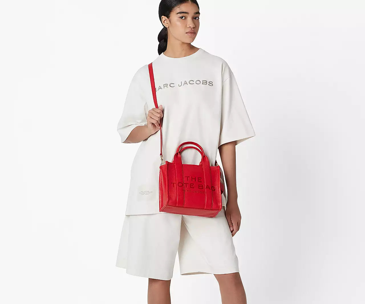 THE LEATHER MINI TOTE BAG- Red