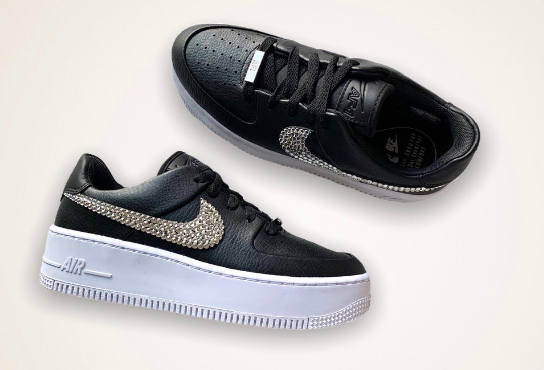 Nike Air force 1 con cristales swarovski negros