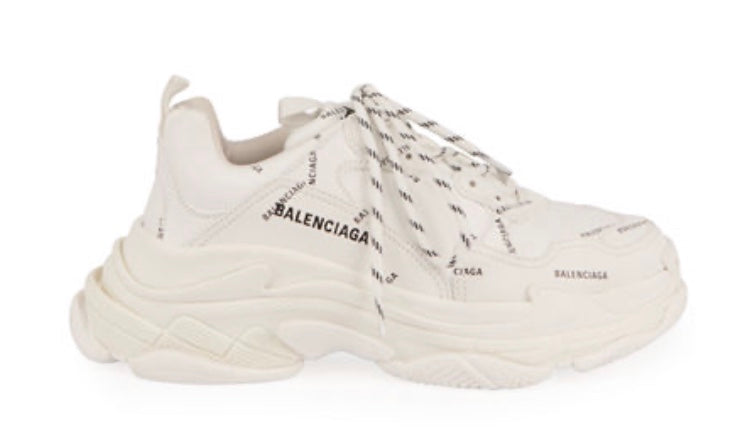 Balenciaga Triple S Hombre Tenis Blancos Piel Falsa