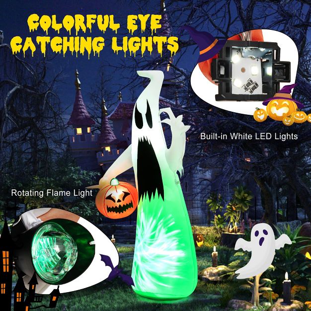 Inflable Fantasma Luces Calabaza 1.82 mt
