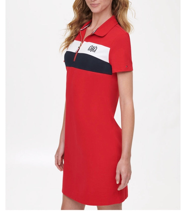 Tommy Hilfiger vestido polo rojo