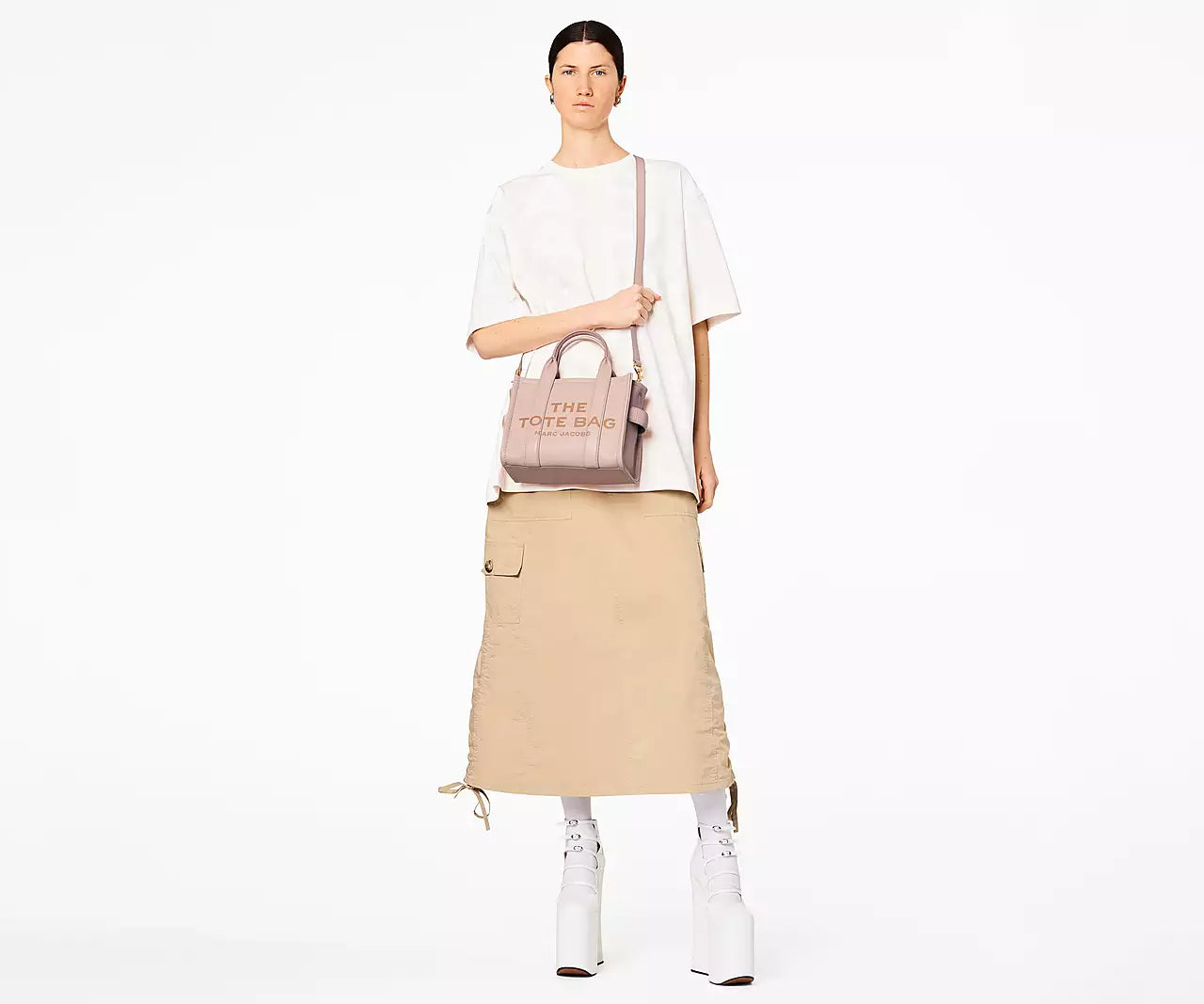 THE LEATHER MINI TOTE BAG- Rose