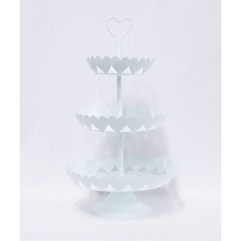 3-Tier Valentine's Day Heart Tray White