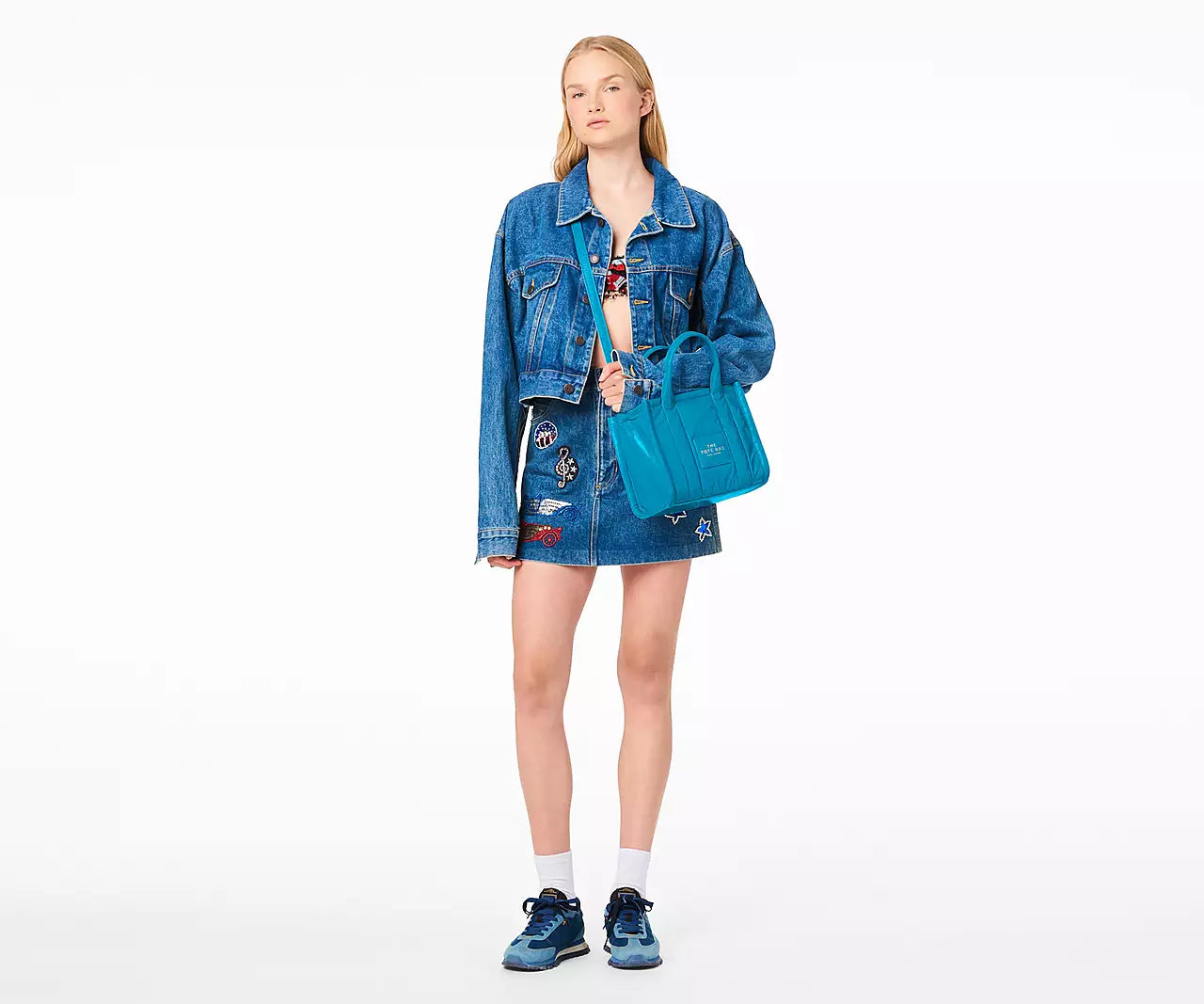 THE SHINY CRINKLE MINI TOTE- Blue