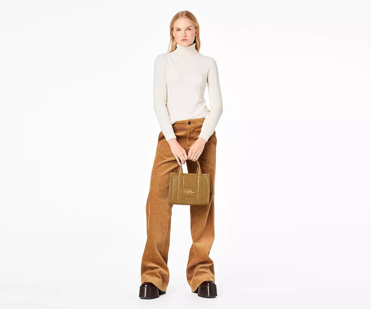 THE SHINY CRINKLE MINI TOTE- Brown